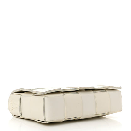 Bottega Veneta Lambskin Maxi Intrecciato Cassette Crossbody Bag White 4 of 12