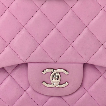 Chanel Lambskin Quilted Jumbo Double Flap Light Purple 7 of 11