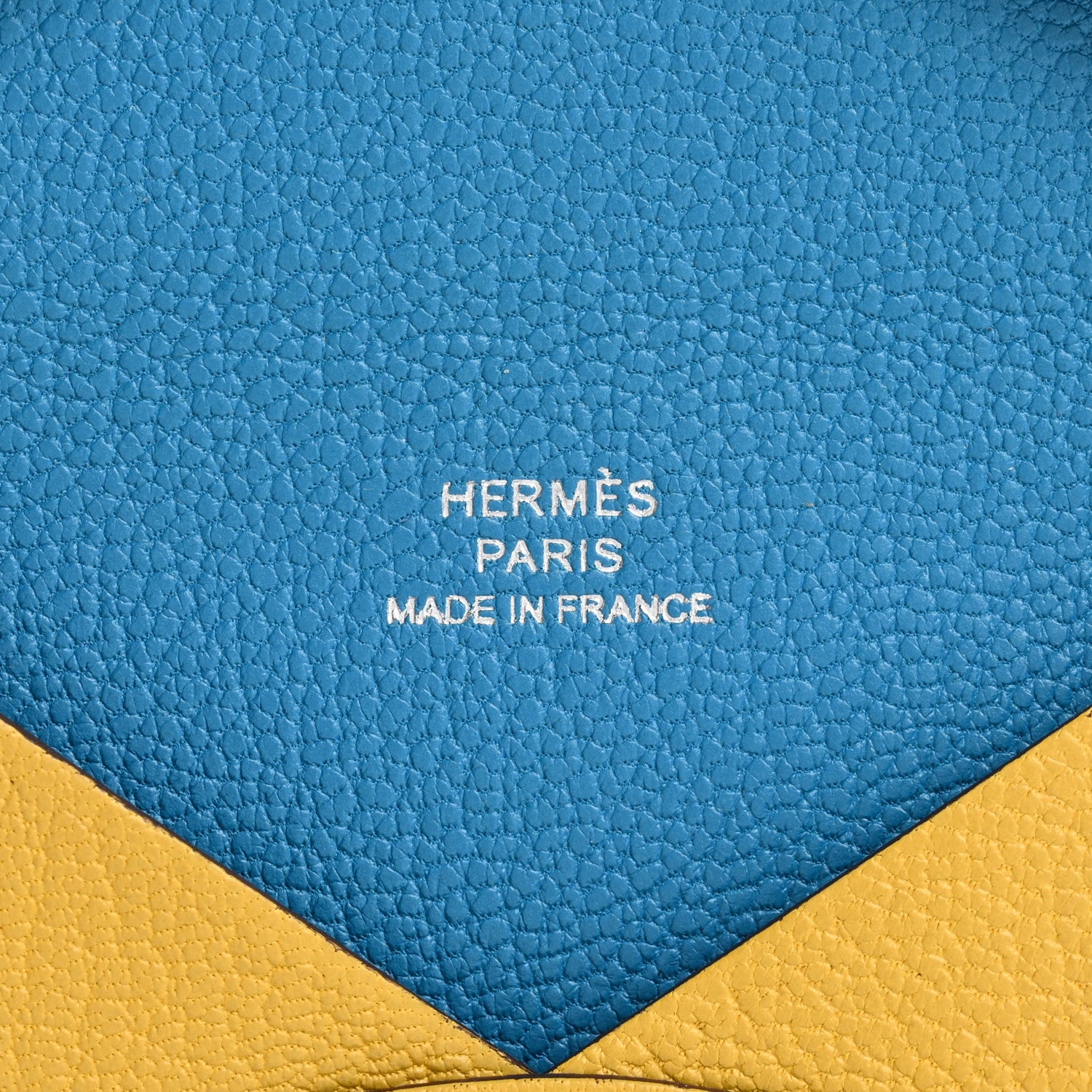 Hermes Chevre Mysore Verso Calvi Card Case Sun Bleu Frida 6 of 10