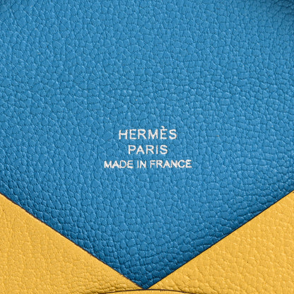 Hermes Chevre Mysore Verso Calvi Card Case Sun Bleu Frida 6 of 10