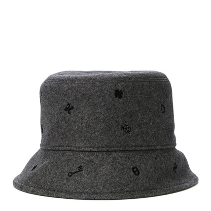 Hermes Cashmere Debbie Charms Bucket Hat 57 Charbon 1 of 5
