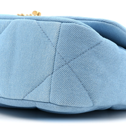 Chanel Denim Quilted Medium Chanel 19 Flap Light Blue 8 of 9