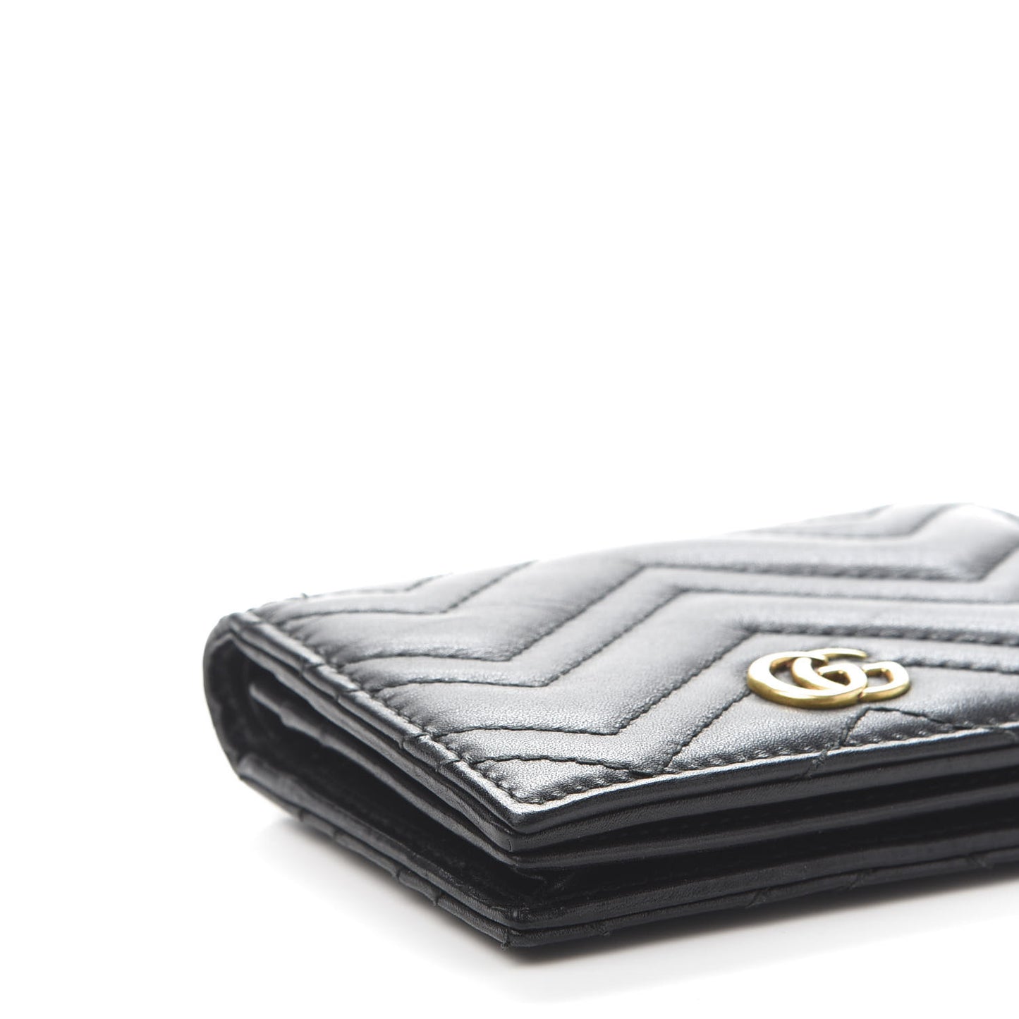 Calfskin Matelasse GG Marmont Card Case Wallet Black