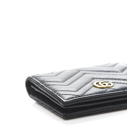 Gucci Calfskin Matelasse GG Marmont Card Case Wallet Black 8 of 9