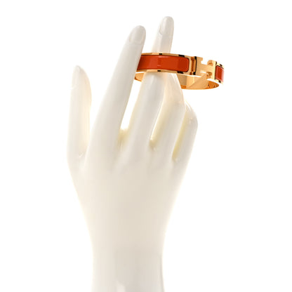 Hermes Enamel Narrow Clic Clac H Bracelet PM Orange 2 of 4