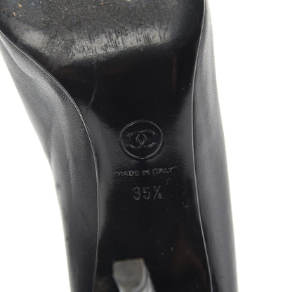 Chanel Lambskin Camellia Pumps 35.5 Black 6 of 12