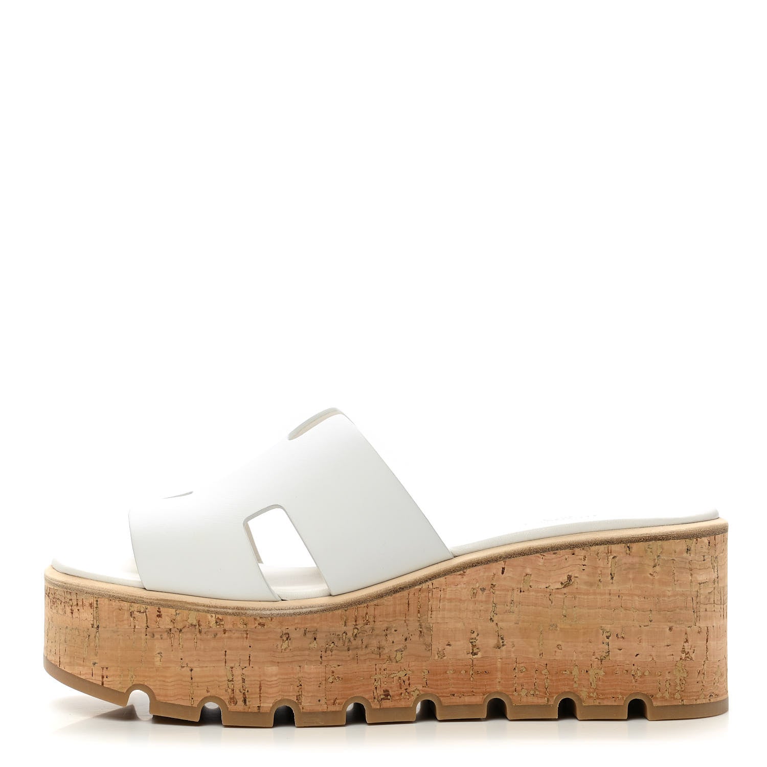 Hermes Calfskin Cork Eze 30 Sandals 40 White 1 of 9