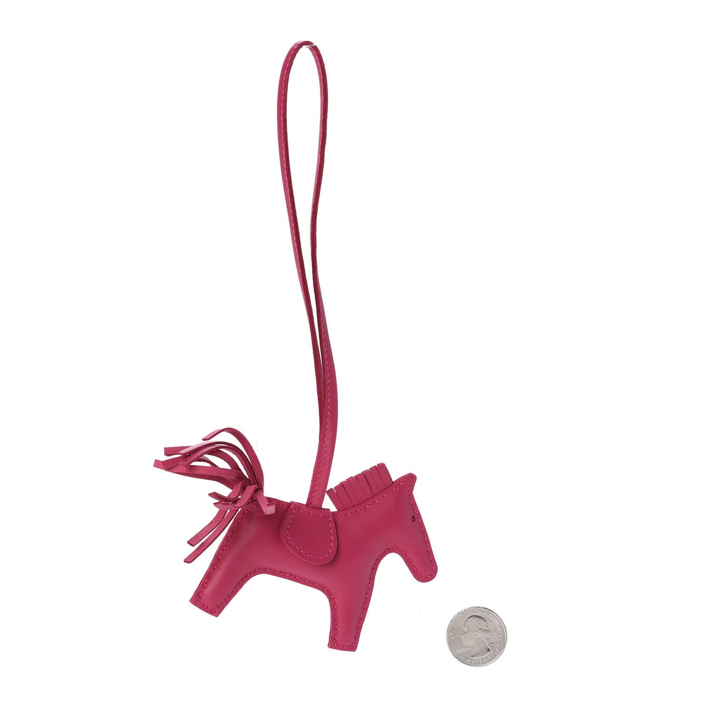 Milo Lambskin Grigri Rodeo Horse Bag Charm PM Rose Mexico