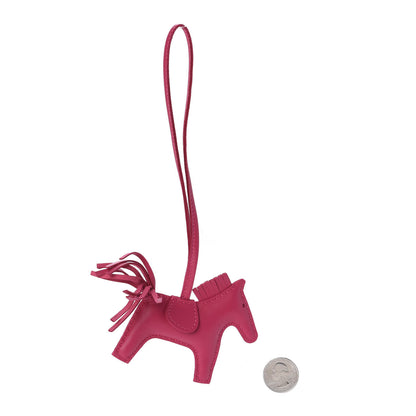 Hermes Milo Lambskin Grigri Rodeo Horse Bag Charm PM Rose Mexico 2 of 4