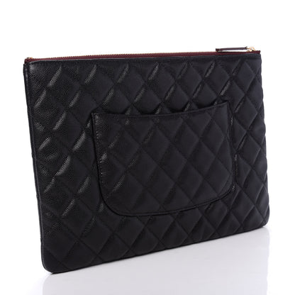 Chanel Caviar Quilted Medium Cosmetic Case Black 3 of 9