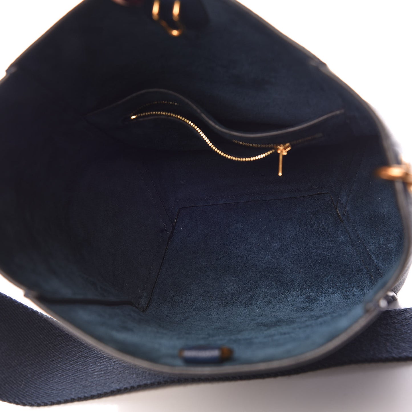 Soft Grained Calfskin Small Sangle Bucket Bag Abyss Blue