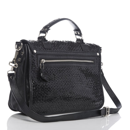 Proenza Schouler Woven Calfskin PS1 Medium Satchel Black 3 of 9