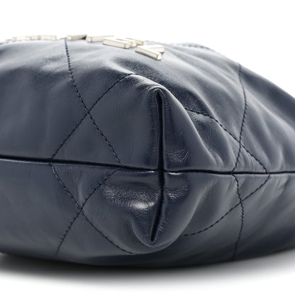 Chanel Shiny Calfskin Quilted Mini Chanel 22 Navy Blue 8 of 10