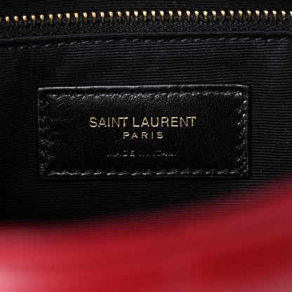Saint Laurent Lambskin Quilted Toy Loulou Puffer Monogram Chain Satchel Red 6 of 9