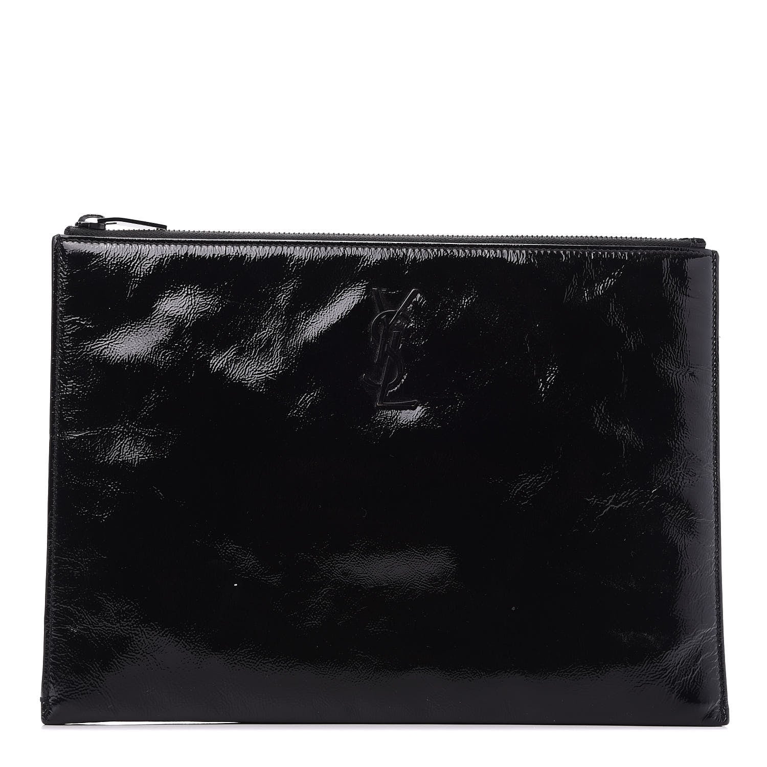 Saint Laurent Texturized Patent Monogram iPad Case Black 1 of 10