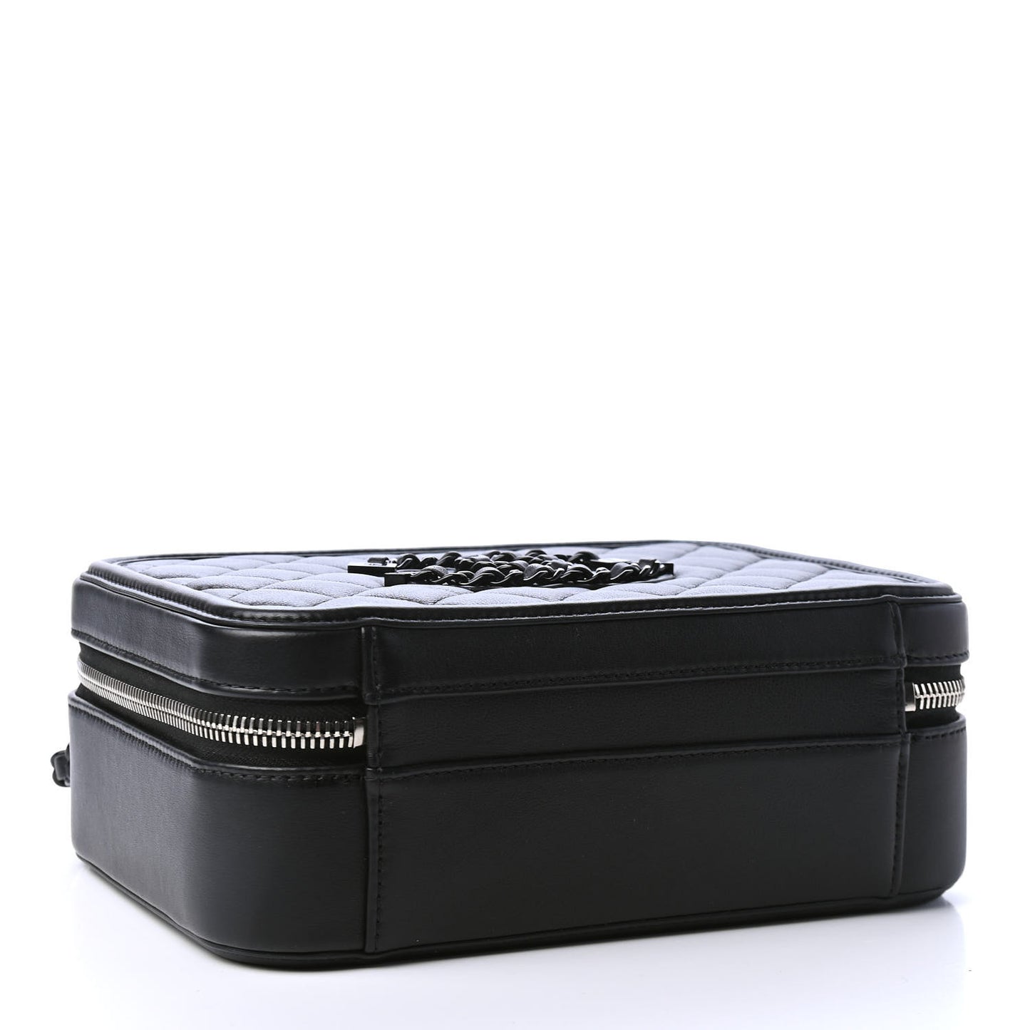 Lambskin Quilted Medium CC Filigree Vanity Case Black