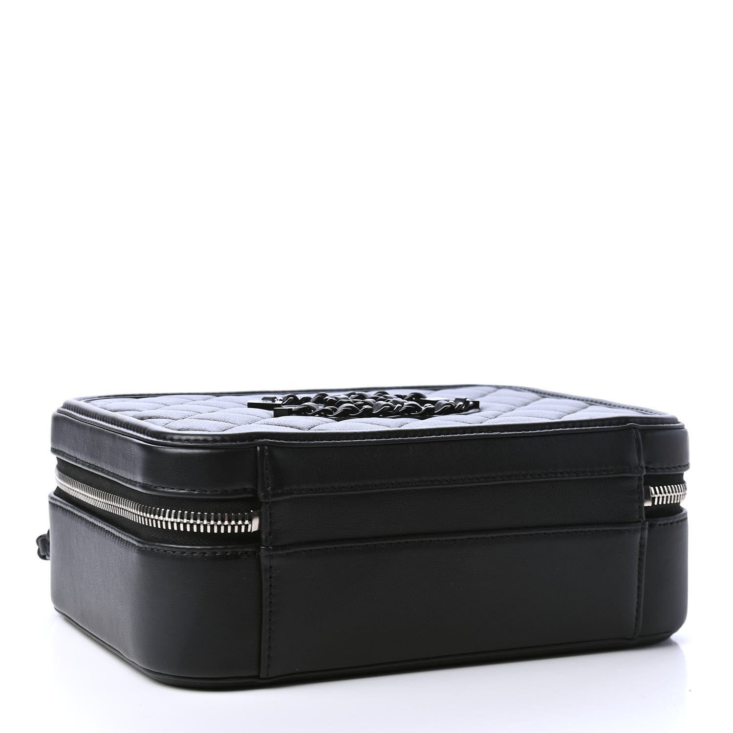 Chanel Lambskin Quilted Medium CC Filigree Vanity Case Black 3 of 4
