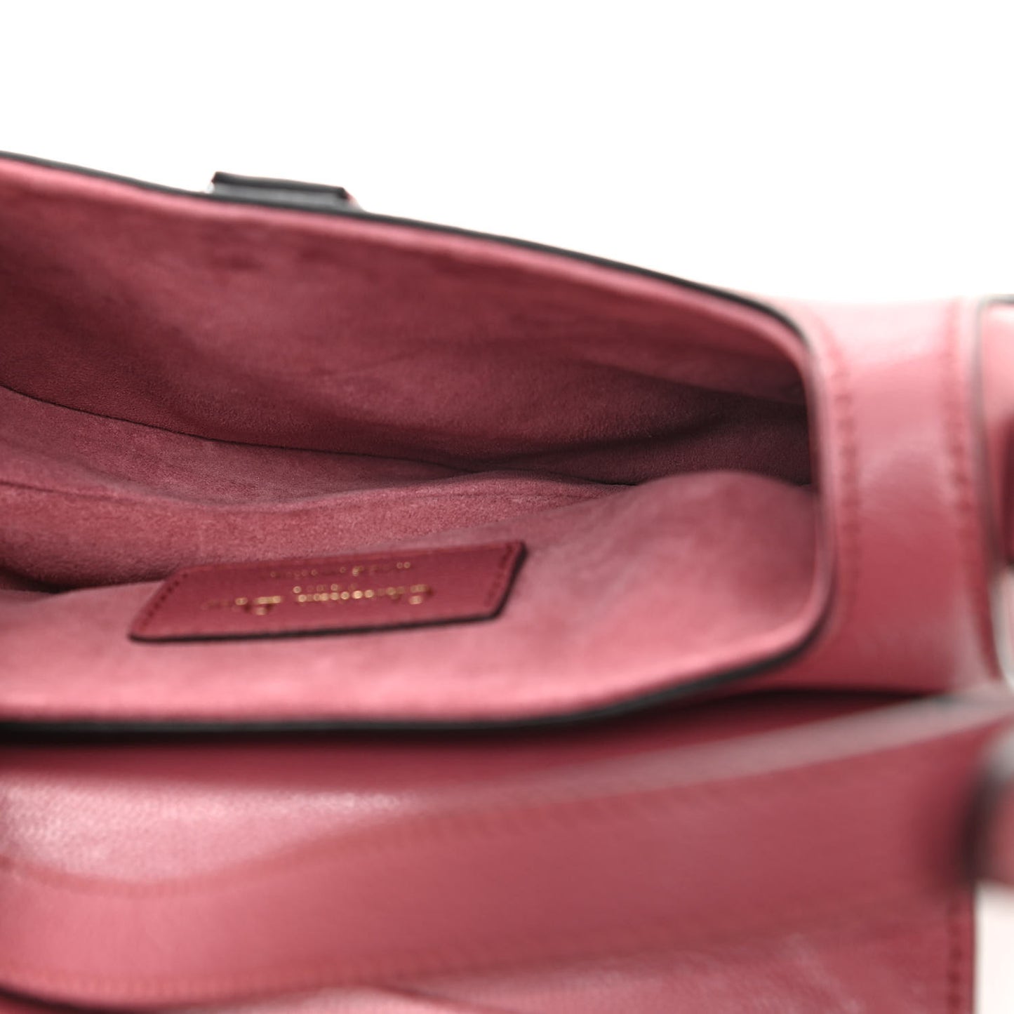 Grained Calfskin Mini Saddle Bag Mallow Rose