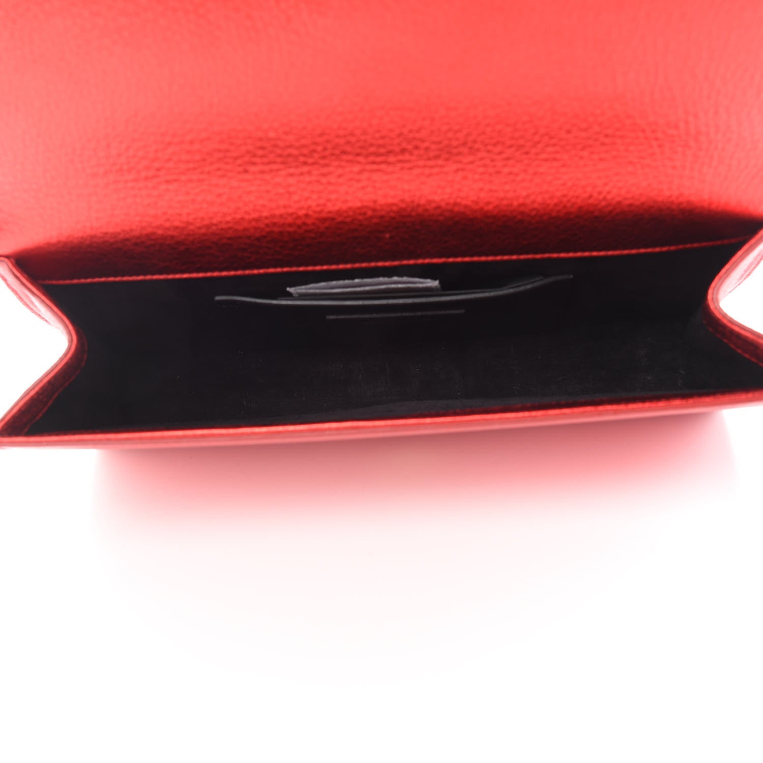 Saint Laurent Metallic Textured Calfskin Classic Monogram Tassel Clutch Red 5 of 7