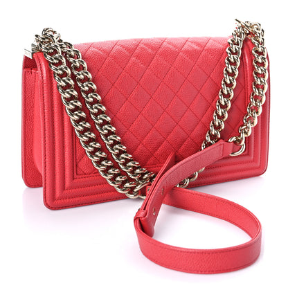 Chanel Caviar Quilted Medium Boy Flap Red 3 of 12