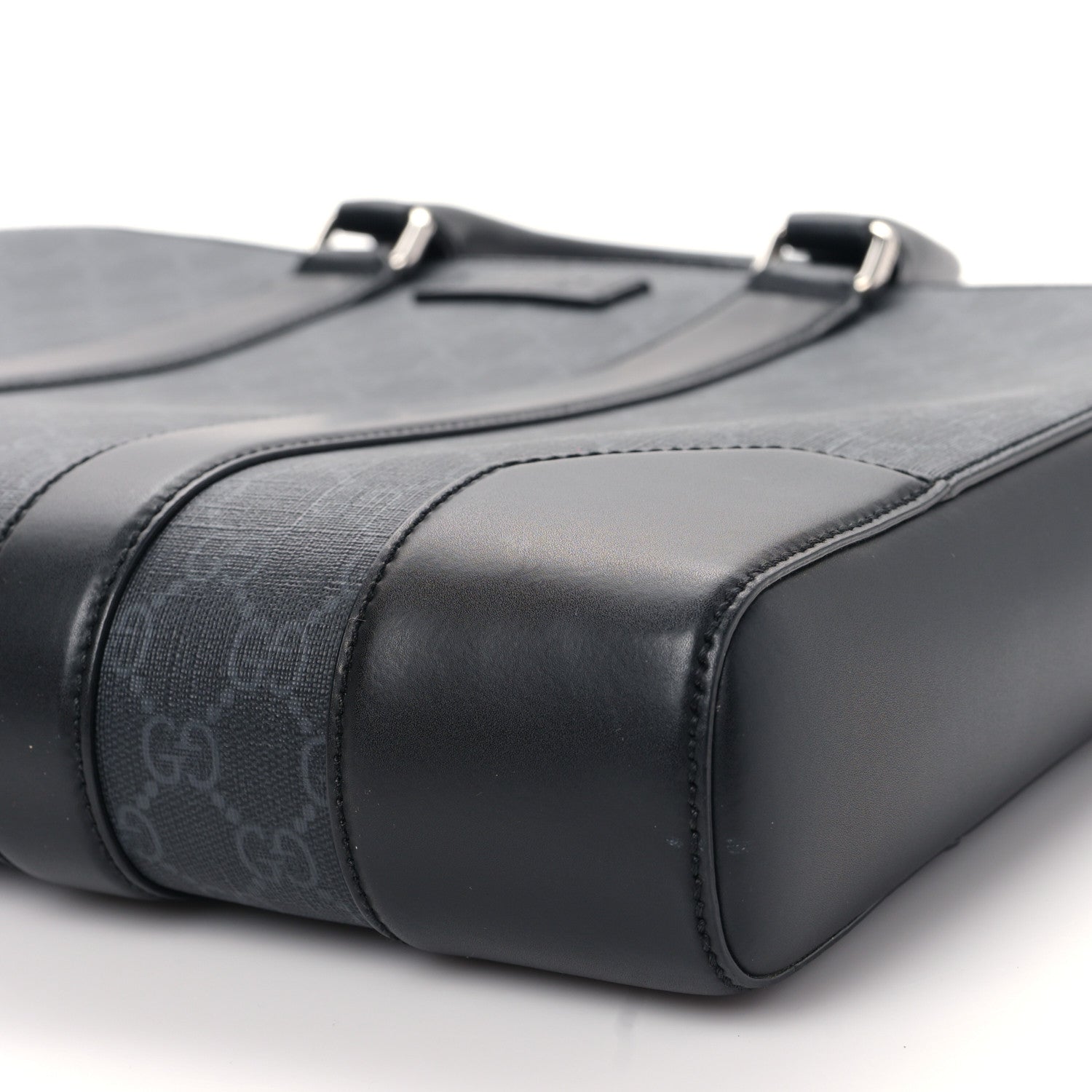 Gucci GG Supreme Monogram Appia Calfskin Web Briefcase Black 9 of 11