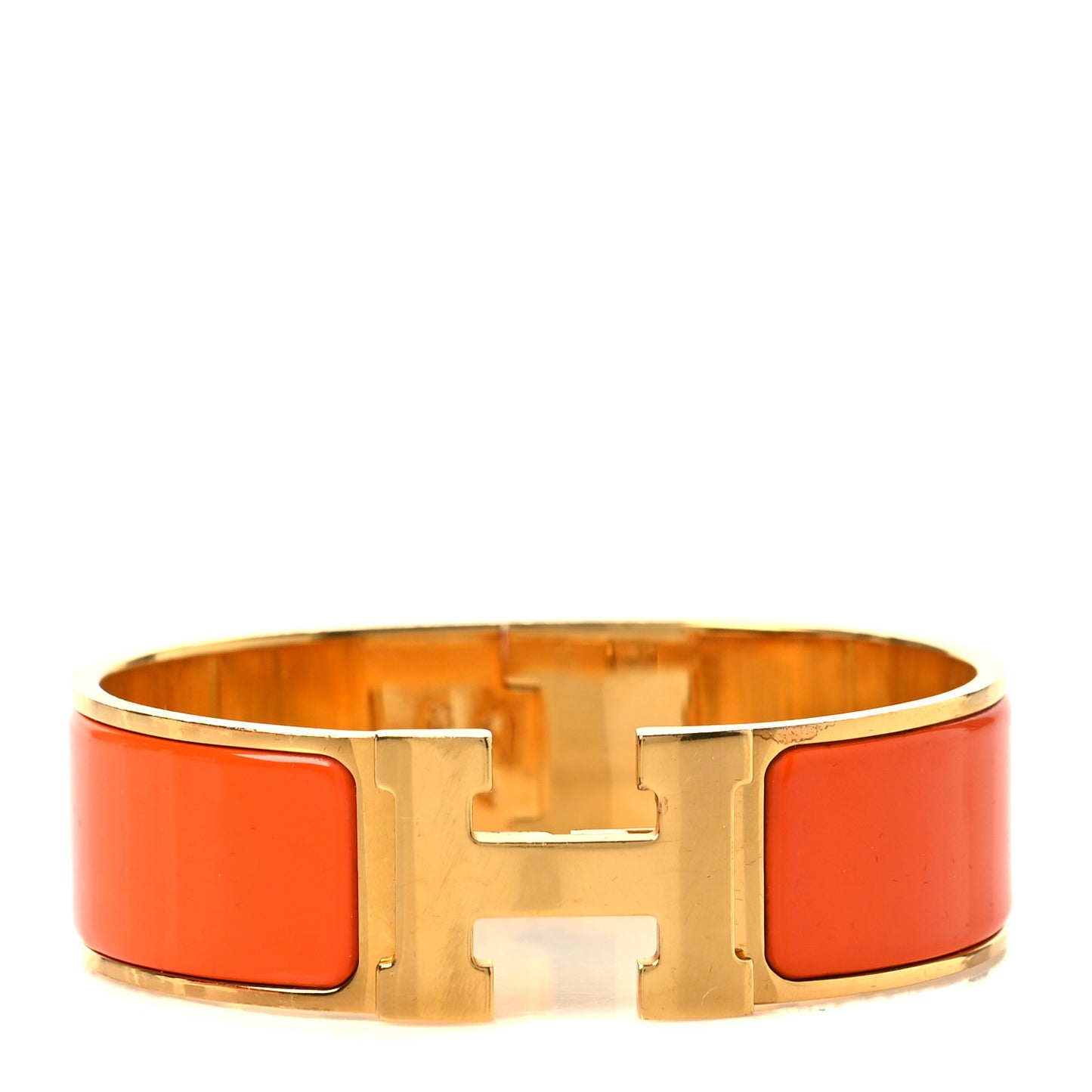 Enamel Wide Clic Clac H Bracelet PM Orange