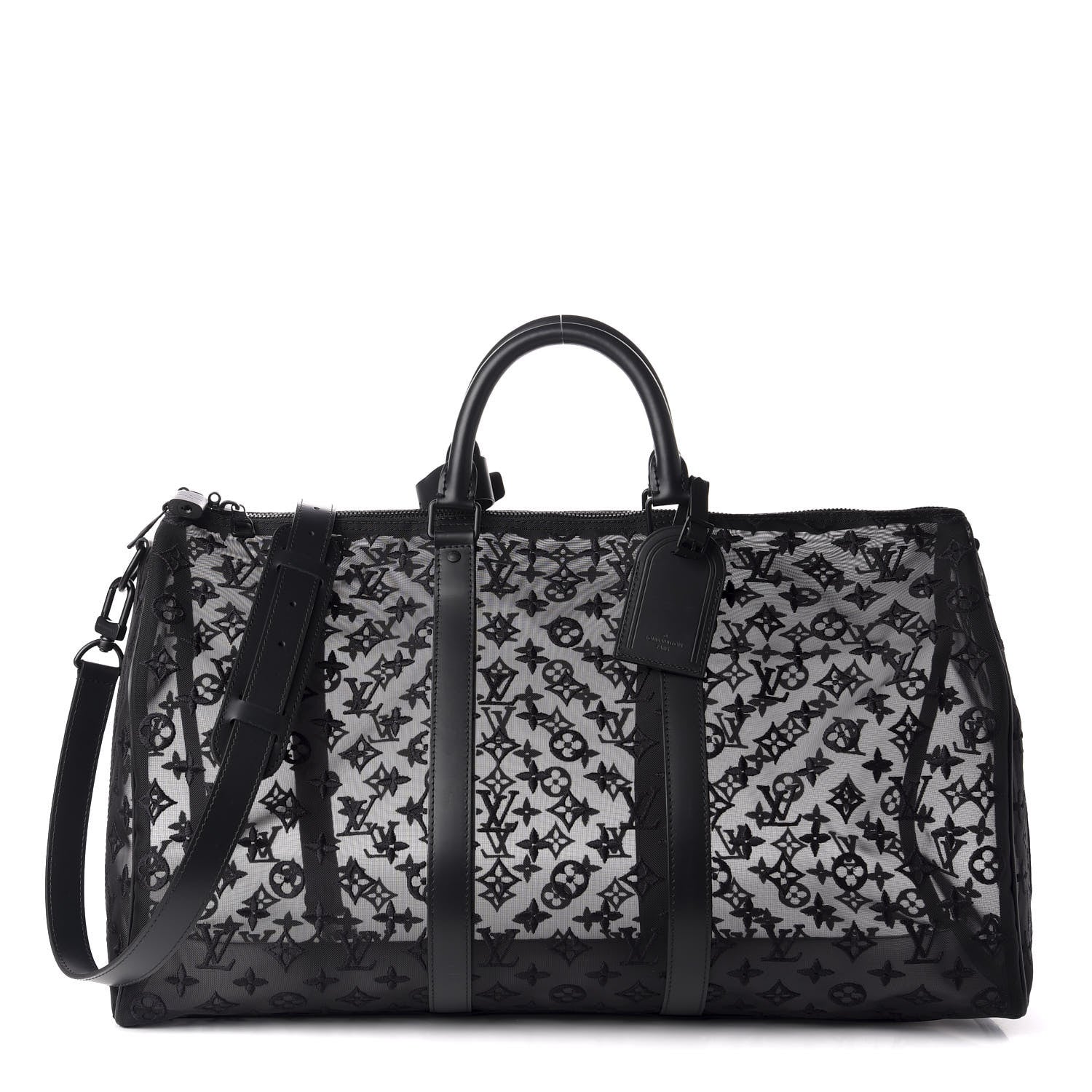 Louis Vuitton Monogram See Through Keepall Bandouliere 50 Black 1 of 11