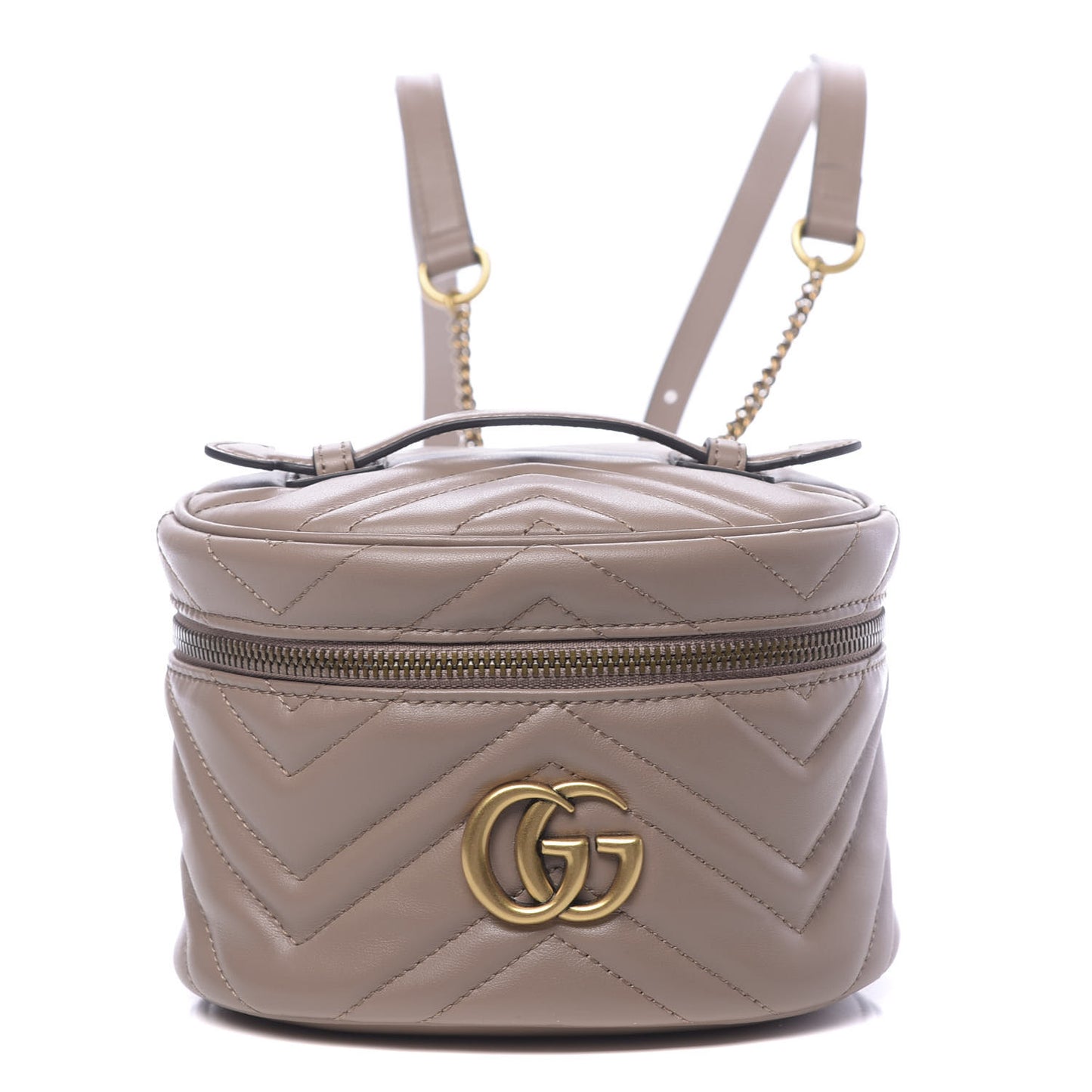 Calfskin Matelasse Mini GG Marmont Round Backpack Porcelain Rose