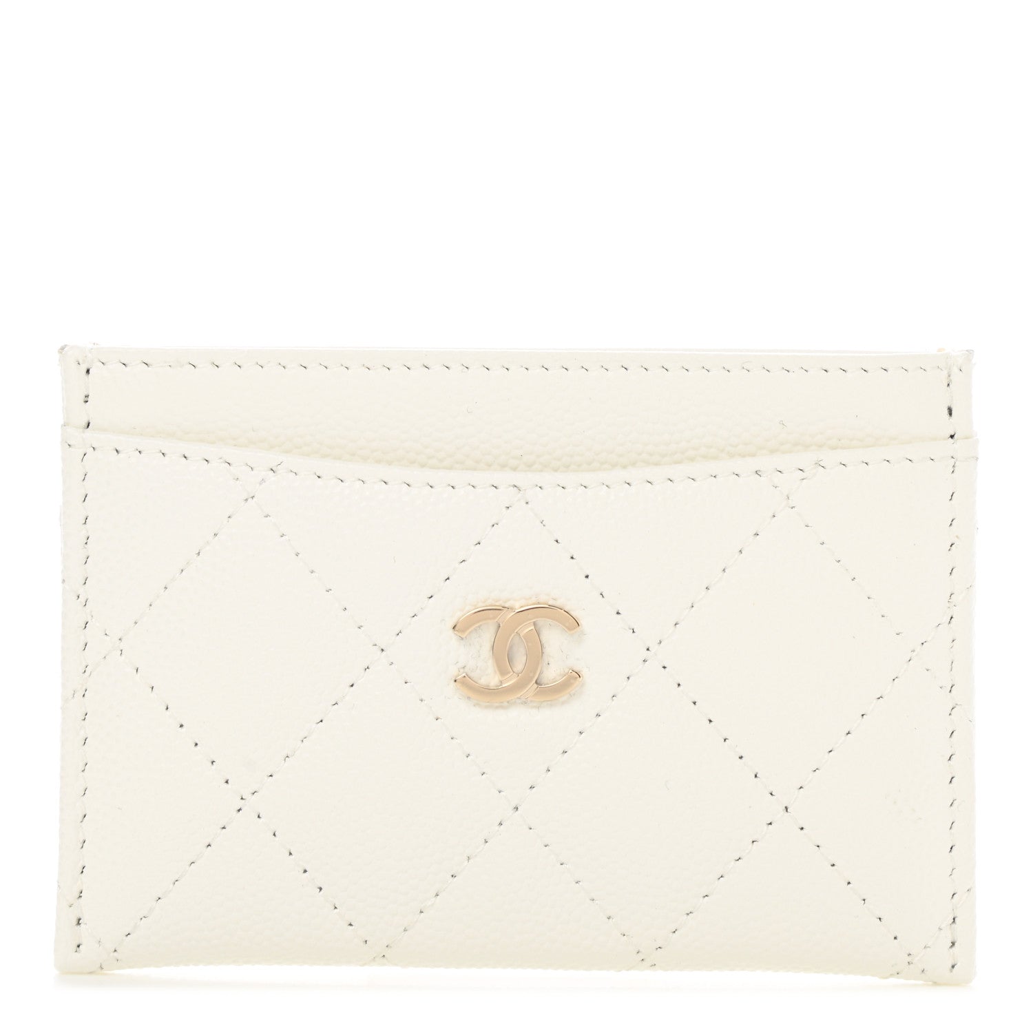 Chanel Caviar Quilted Card Holder White 1 of 8