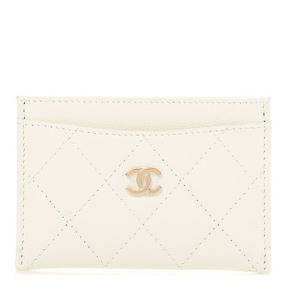 Chanel Caviar Quilted Card Holder White 1 of 8