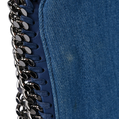 Stella McCartney Eco Denim Embroidered Zigarette Falabella Fold Over Tote Blue 10 of 10