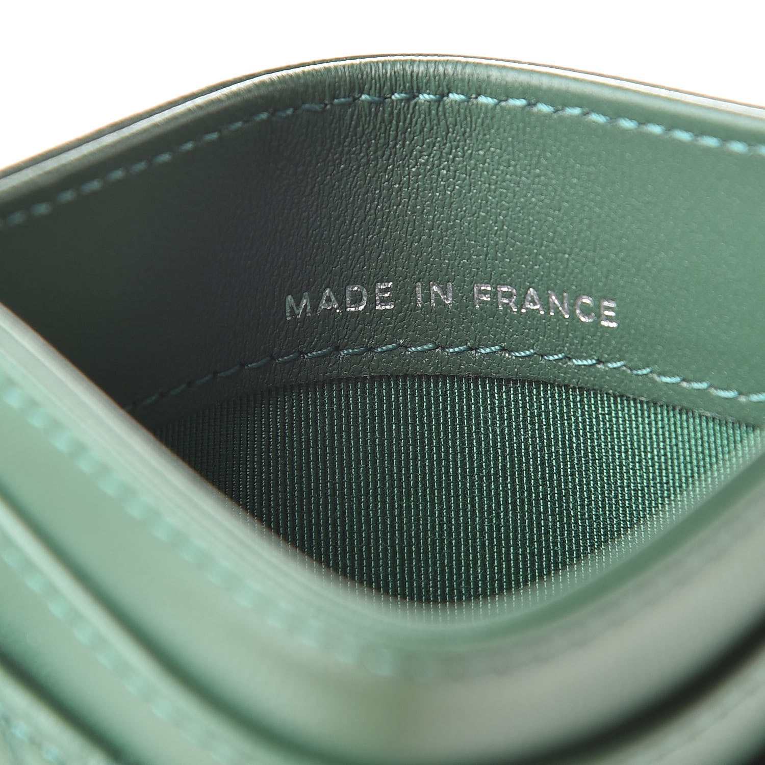 Chanel Lambskin Quilted Card Holder Green 7 of 9
