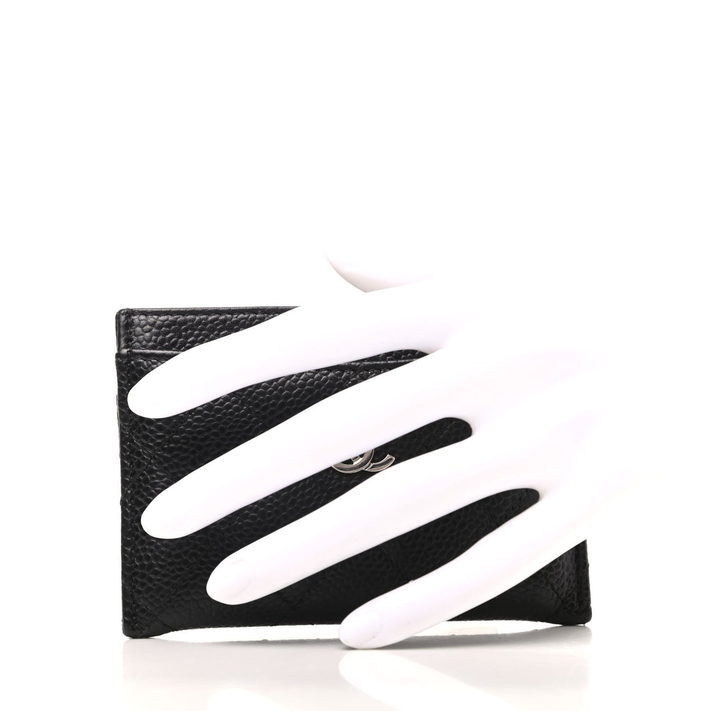 Caviar Quilted Card Holder Black