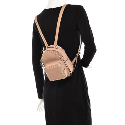 Valentino Garavani Calfskin Mini Rockstud Backpack Soft Noisette 2 of 8