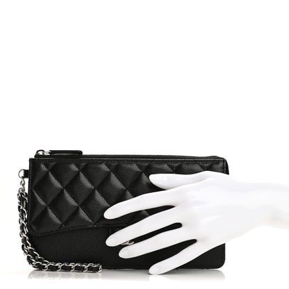 Chanel Caviar Quilted Classic Pouch With Handle Black 2 of 7