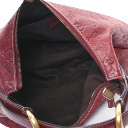 Gucci Guccissima Medium Horsebit Chain Hobo Red 5 of 14