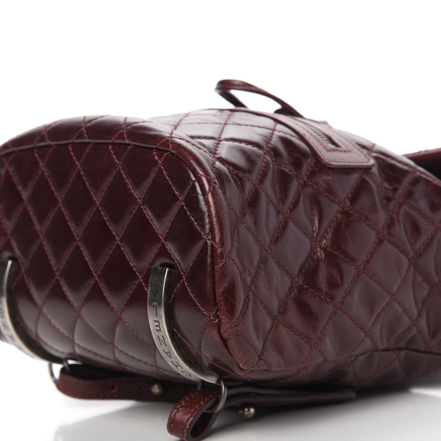 Glazed Calfskin Quilted Small Salzburg Backpack Burgundy