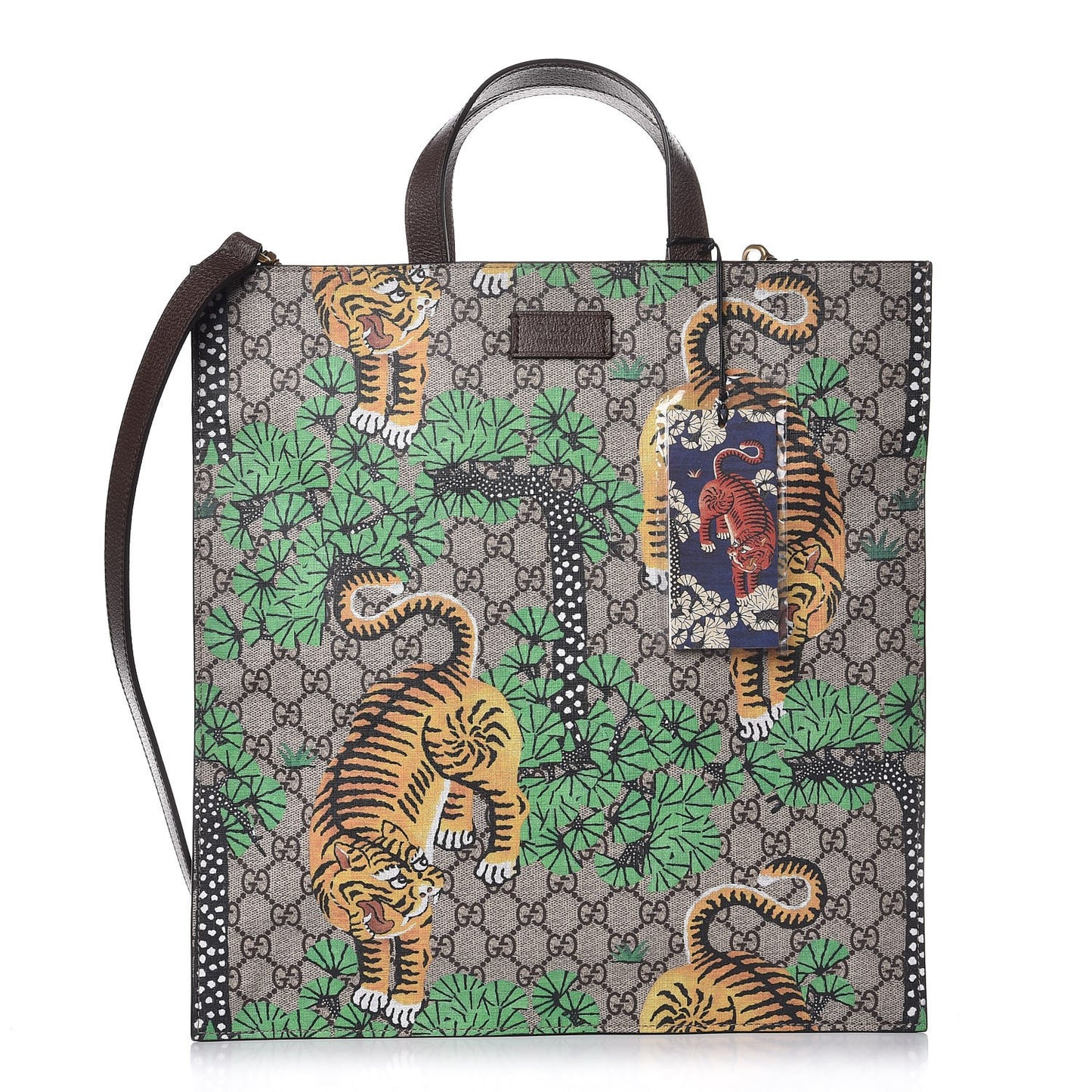 GG Supreme Monogram Bengal Vertical Tote Beige Yard
