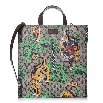 Gucci GG Supreme Monogram Bengal Vertical Tote Beige Yard 1 of 9
