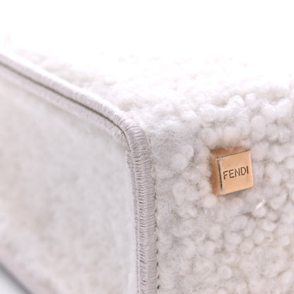 Fendi Shearling Vitello King Plexiglass Logo Mini Fendi Sunshine Shopper Tote White 13 of 16