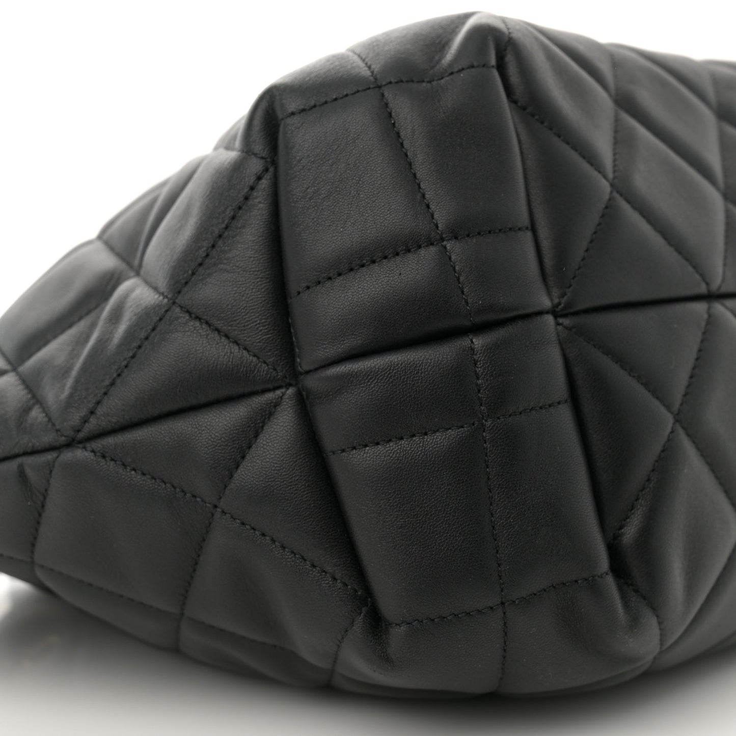 Lambskin Quilted CC Dweller Drawstring Tote Black