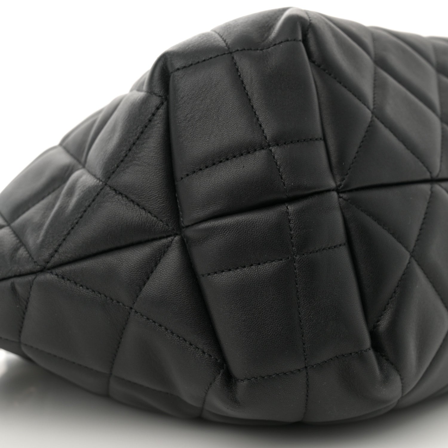 Chanel Lambskin Quilted CC Dweller Drawstring Tote Black 9 of 10