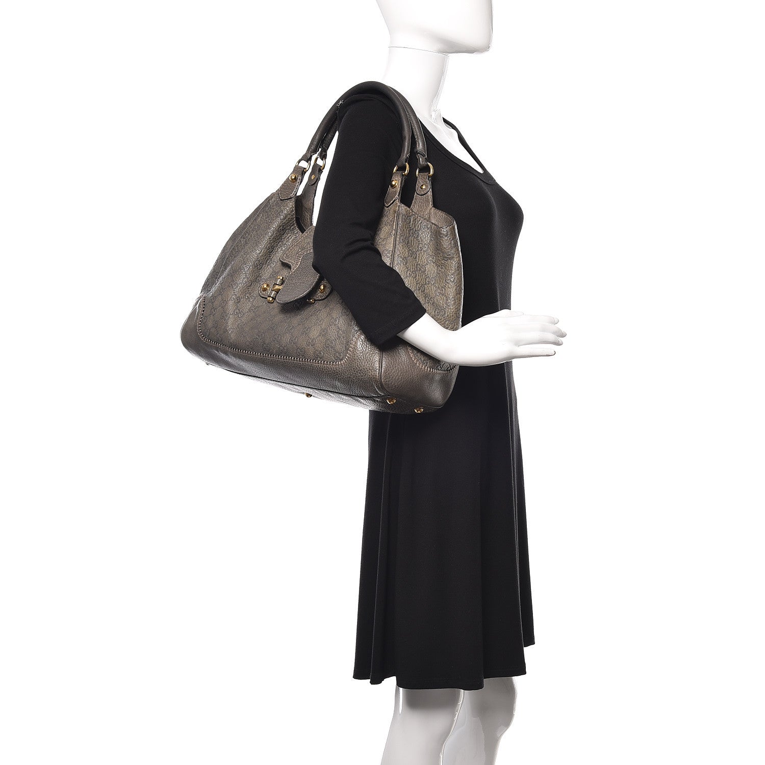 Gucci Guccissima Large New Pelham Shoulder Bag Grey 2 of 20