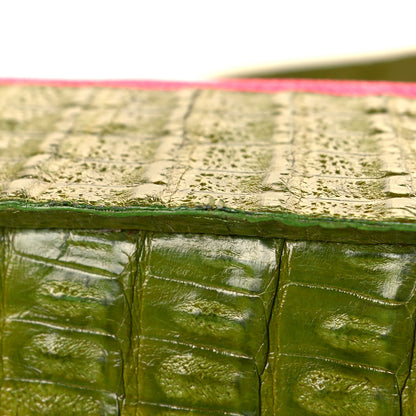 Nancy Gonzalez Crocodile Canvas Woven Tote Pink Green Blue 9 of 9