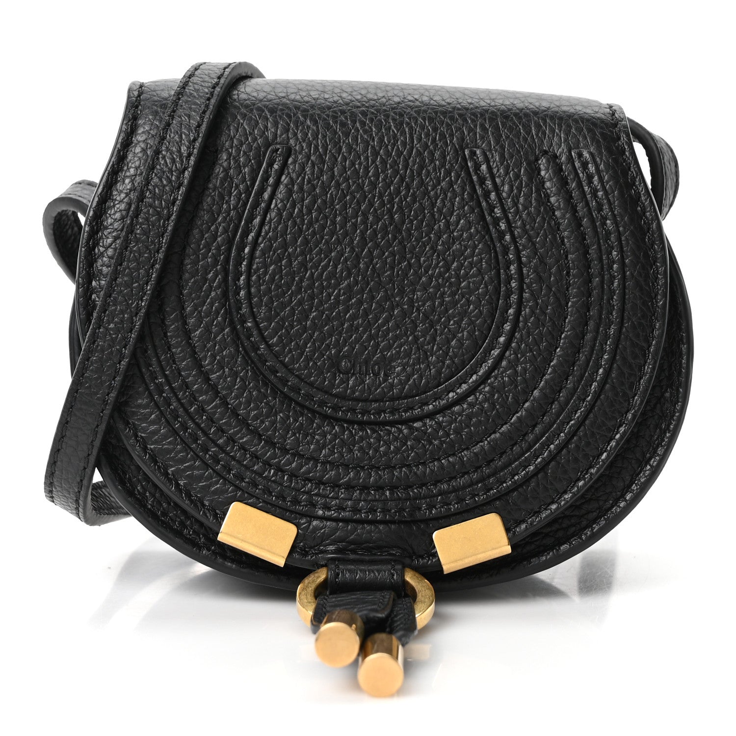 Chloe Calfskin Nano Marcie Saddle Bag Black 1 of 10