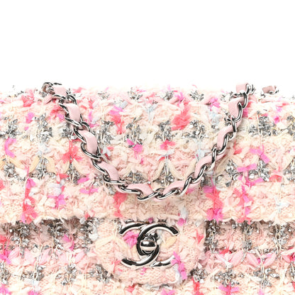 Chanel Tweed Quilted Mini Rectangular Flap Light Pink Silver Blue 8 of 10