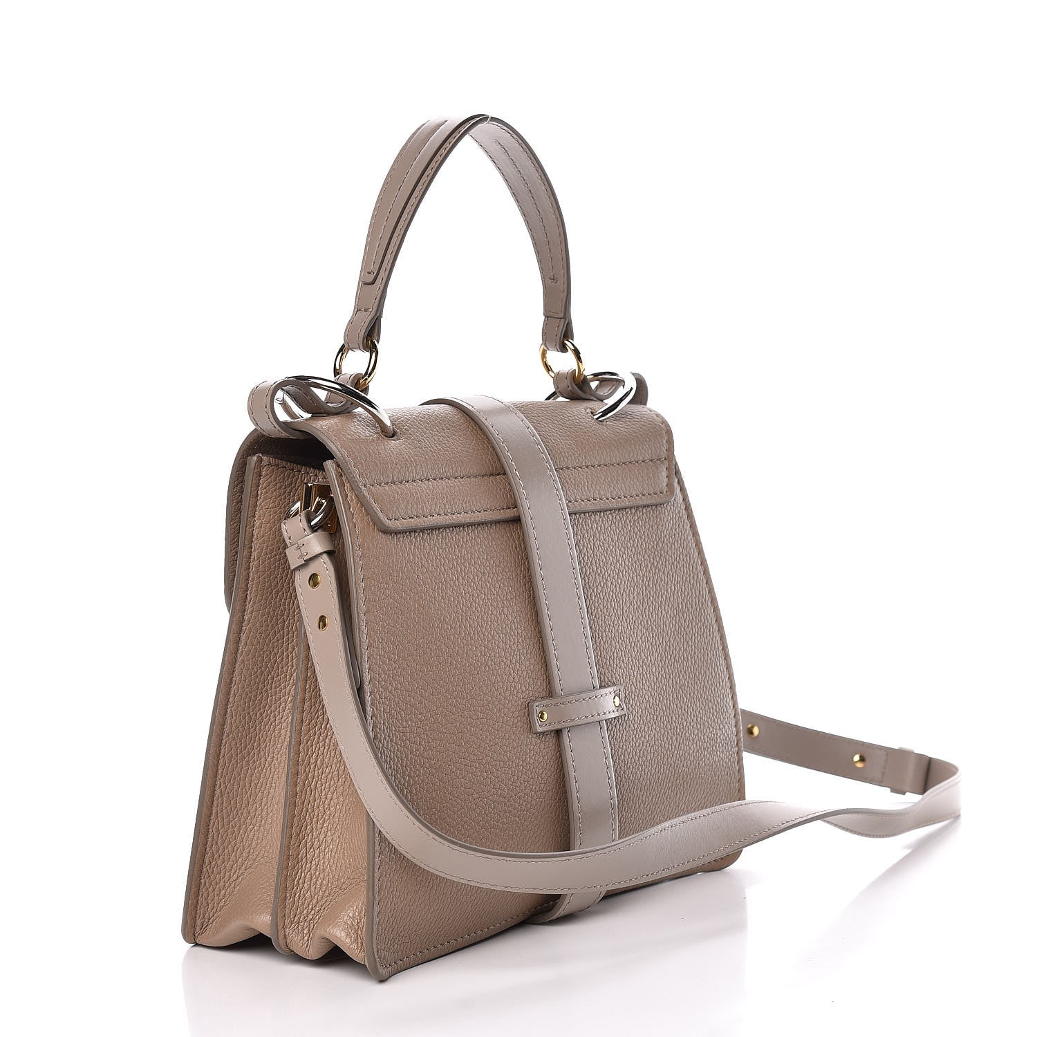 Chloe Shiny Grained Calfskin Medium Aby Day Shoulder Bag Motty Grey 3 of 12