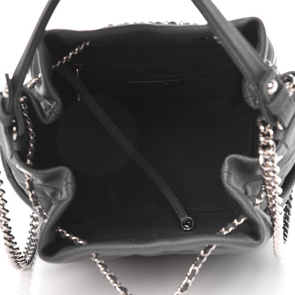 Chanel Grained Calfskin Quilted Medium CC Chain Bucket Drawstring Bag Grey 5 of 10