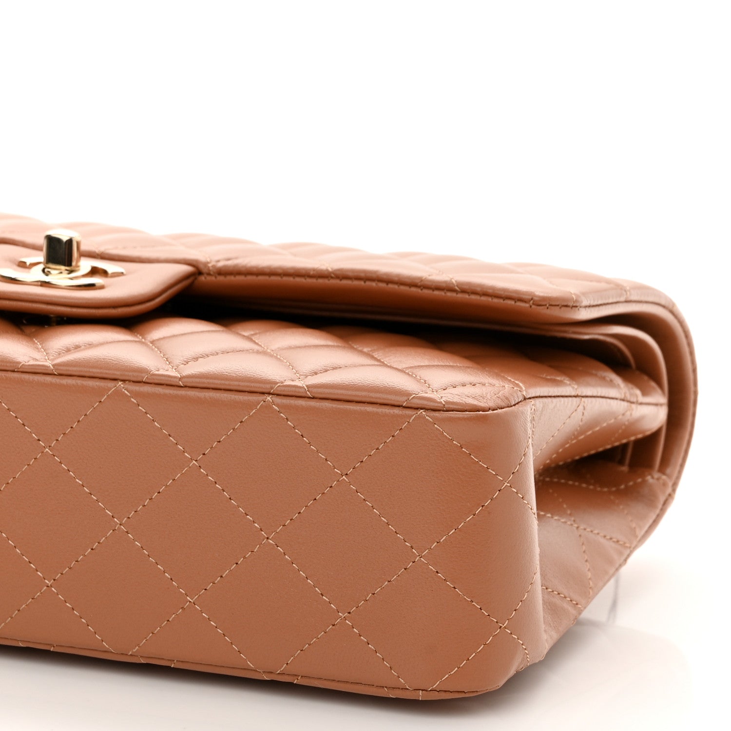 Chanel Lambskin Quilted Medium Double Flap Brown 10 of 11