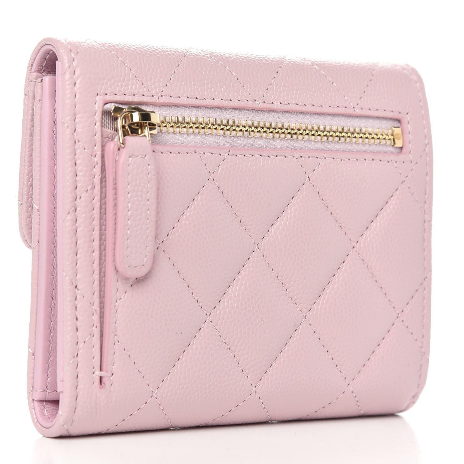 Chanel Caviar Quilted Compact Flap Wallet Light Pink 3 of 8